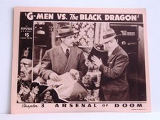 Set of 8 1943 G-MEN VS THE BLACK DRAGON Ch 3 Lobby Cards w/ TITLE CARD