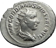 GORDIAN III 240AD Authentic Genuine Ancient Silver Roman Coin Felicitas i59067