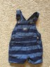 EUC Infant Boys Striped OSHKOSH B'GOSH Short Overalls Size 9 Months