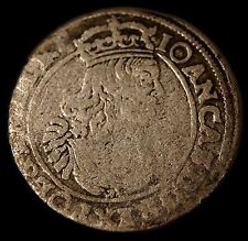 Poland Silver Johann Casimir 1649-1668 (Crown) 1663 6 Grossus A T