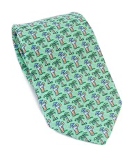 Vineyard Vines Tie Mens Palm And Drink Green Cocktail Silk Necktie New