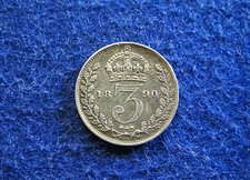 1890 Great Britain Silver 3 Pence - Extra Fine - Free U S Shipping