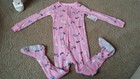 Carter's super-comfy pajamas feetie 4T Pink with Dogs NWT