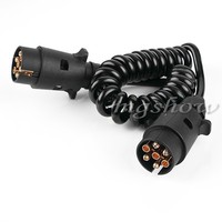 Spiralkabel 1,5m 7polig, Verlängerungskabel für Anhänger Bootstrailer Trecke