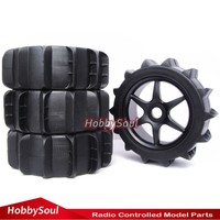 4pcs New RC 1:8 Off Road Baja Buggy Snow / Sand Paddle Tires W/ Hex 17mm Wheels