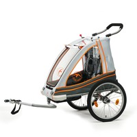 Kinderfahrradanhänger BLUE BIRD Dual Stahl Babyjogger für 2 Kinder mit Federung 
