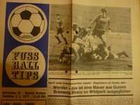 Stadionprogramm KSC - Werder Bremen , 1976/77