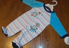 Boys 0/3 Months Absorba Velour Rocket Spaceship Stars Footed Sleeper Pjs nwt