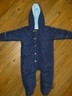 OLD NAVY ~QUILTED~ Snow Suit Bunting Navy Light Blue FLEECE BABY BOY 3-6 Months
