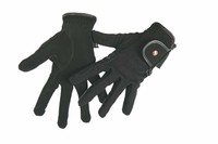 HKM Reithandschuhe Professional Nubuk-Lederimitat SCHWARZ Damen u. Kinder
