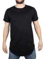 Sixth June Men's Plain Logo Curved Hem T-Shirt, Black