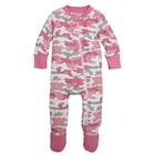 Burt's Bees Baby Girls 1 Piece Pink Camo Zip Up Footie Pajama 24 MONTHS