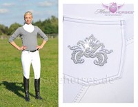 Busse Turnierreithose BACCARAT anti-slip Vollbesatz weiß Damen Gr. 34-88 %%%