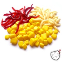 100-teiliges Kunstköder & Gummiköder Set mit Würmer, Maden, Mais! Angelzubehör