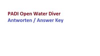 PADI Exam Open Water Diver Antworten / Answer Key