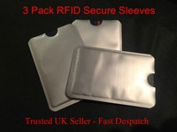 3 Pack RFID Secure Sleeves For Bank/Credit/Debit/ Cards Security Protector Case