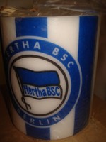 SONDERPREIS ! Windlichtkerze Hertha BSC  Windlicht Paraffinkerze  Fanartikel