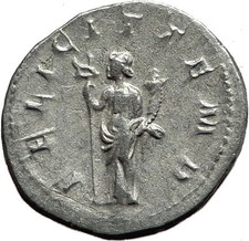 GORDIAN III 240AD Authentic Genuine Ancient Silver Roman Coin Felicitas i59063