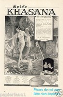 Seife Khasana Reklame von 1925 Orient Bad Hammam Harem Herrin Diener Erotik ad