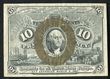 10 Ten Cents Second Issue Fractional Currency Note Extremely Fine
