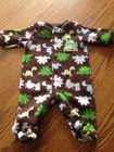 Child Of Mine 0-3 Months Boys Brown Dinosaur Fleece Sleeper Pajama