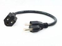 12"Short Outlet Power Strip Extension Cable/Cord 1ft 5-15p/5-15r UL/CSA approval