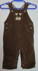 Carter's Bib Overalls Corduroy Bear Brown Size 6 Months Infant