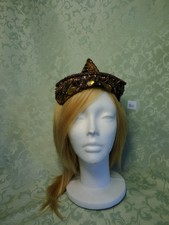 Antique/Vintage Brown Velvet Beaded Rhinestone Hat Ht6