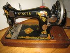 Antique/vintage Singer Sewing Machine - Hand Cranked, portable model 128K 