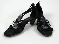 SELECTION by S. Oliver Damen Schuhe Peeptoe Sandaletten Leder schwarz Gr. 40