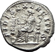 ELAGABALUS 218AD Authentic Genuine Ancient Silver Roman Coin FIDES TRUST i59041