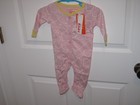 NEW w/ Tags Pink w/ white Hearts & yellow trim One Piece Sleeper – Size 0 – 3 m