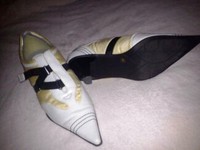 Damen High-Heel Pumps gr. 40, Weiß, Beige, Braun