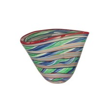 Dale Tiffany AV12047 Glass Striped Bowl with Hand Blown Art Glass