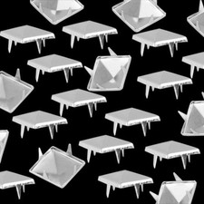 100x Silver 8mm Pyramid Studs Spots Punk Nailheads Spikes for Bag Shoes Bracelet
