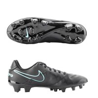 Nike TIEMPO GENIO II LEATHER FG Fußballschuhe Herren schwarz-türkis 819213-004