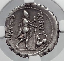 ODYSSEUS returns from ODYSSEY to DOG 82BC Silver Roman Republic Coin NGC i60200