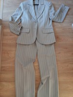 Hosenanzug Kombination Hose Jacke / Blazer Creme / Beige Größe 38  wie neu