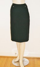 Vintage 1950's 50's Black Wool Pencil Wiggle Skirt - Size Xs - 24" Waist