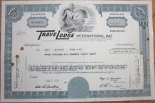1972 Hotel Stock Certificate: 'TraveLodge International, Inc.' - Blue