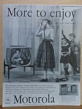 New listing
1958 magazine ad for Motorola Tv sets - model 21P1, teen girl swoons on crooner