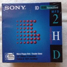 Sony IBM Formatted MFD-2HD 3.5" Micro Floppy Disk Double Sided 1995 New Bx Of 10