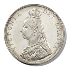Great Britain Victoria Double Florin 1888 About Uncirculated