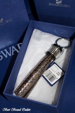 SWAROVSKI - Tayla Reptile Embossed Leather Key Ring # 5039236 Brown - NIB RARE!