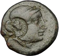 KYME in AEOLIS 300BC Amazon Horse ARTEMIS COUNTERMARK Ancient Greek Coin i52598