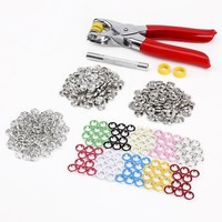 Zange + 150 Set 10 Farben Druckknopf Druckknöpfe Open Ring DIY Werkzeug Basteln