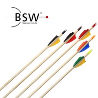 Holzpfeil BSW HARDWOOD mit Naturfedern bis 65lbs Pfeile