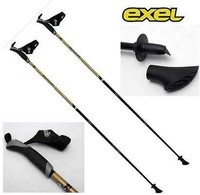  Nordic Walking Stöcke Exel Black Poison Gold CARBON 105-130 cm Asphaltpads