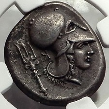 CORINTH 415BC Pegasus Athena Rare Ancient Silver Greek Stater Coin NGC i59085
