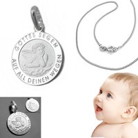 Baby Kinder Taufe Schutz Engel mit 36 cm Kette Silber 925 Anhänger Gottes Segen